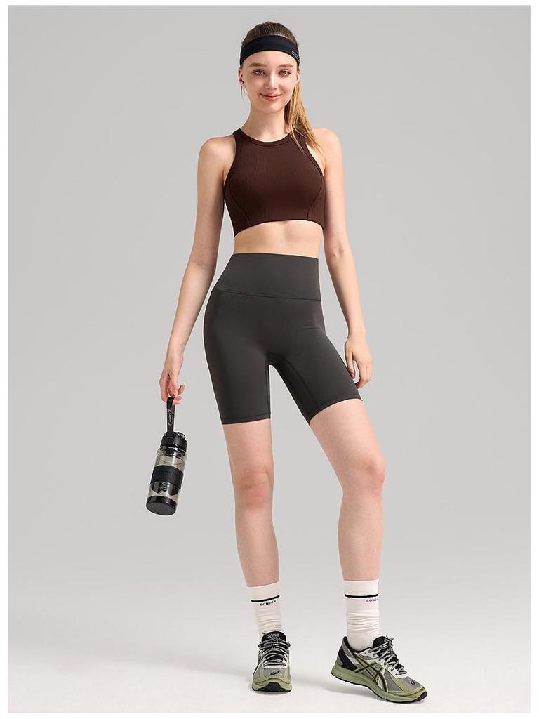 Sutiã Esportivo Feminino à Prova de Choque e Secagem Rápida: Top Fitness Canelado, Absorvente de Suor, para Treino de Yoga