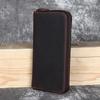 Crazy Horse Leather Men's Handbag, Genuine Leather Long Zipper Wallet, Head Layer Leather Leather, Retro Vintage Leather Bag