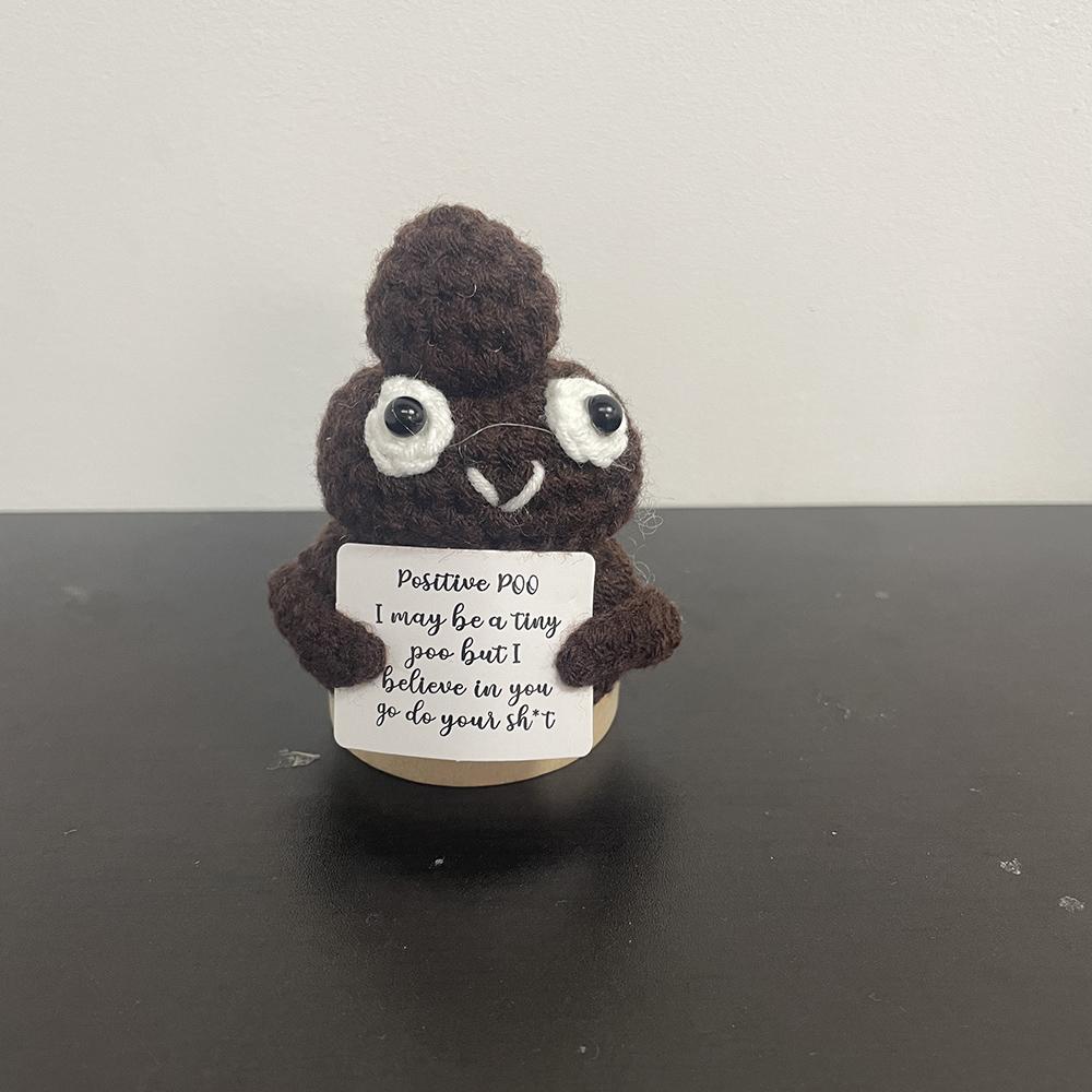 New Handmade Knitting Panda Doll With Card Ornament Home Decoration Mini Funny Positive Potatoes Room Decor Christams Gifts