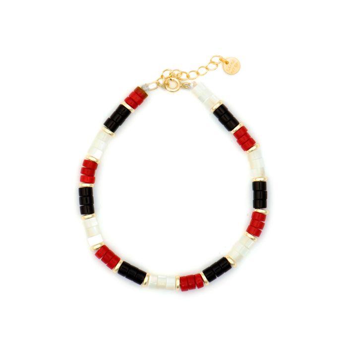 Bracelet - Luxenter - Siraba - Argent 925 - Or jaune 18k - Corail