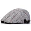 Red Line Thick Herringbone Pattern Beret Cap Street Casual Fashion Caps Men's Artist Painter Hat Peaked Hats