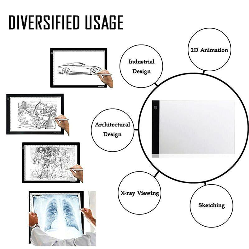 Dimbar USB A4 LED Lysboks Tegnebrett Kunst Sjablong Tegnemønster Pad
