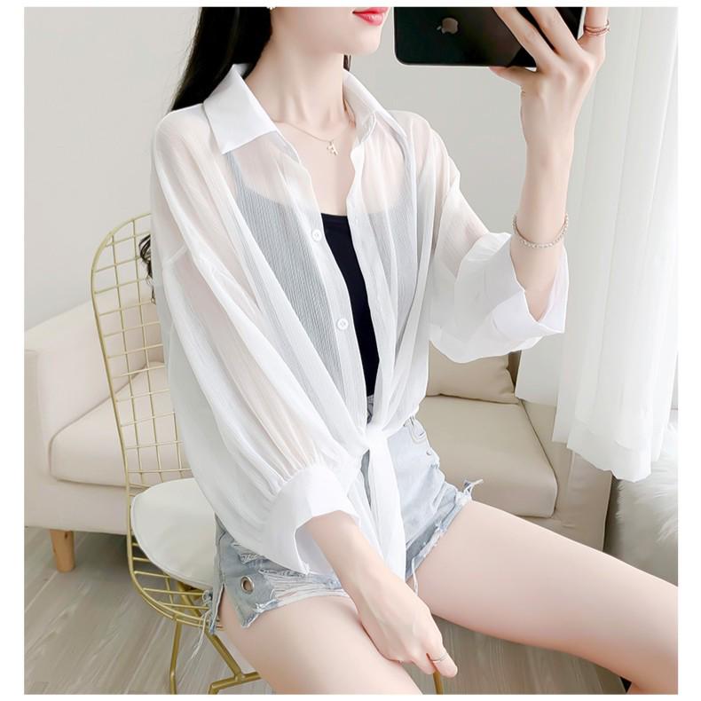 Women's Chiffon Airy Sunscreen Shawl – Sheer Summer Tie-Up Top