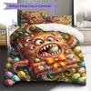 Magical Easter Egg Pattern Bedding Quilt Set Quilt Cover Pillowcase Home Decoration Birthday Gift (1 * Duvet Cover + 2 * Pillowcase, Without Core)