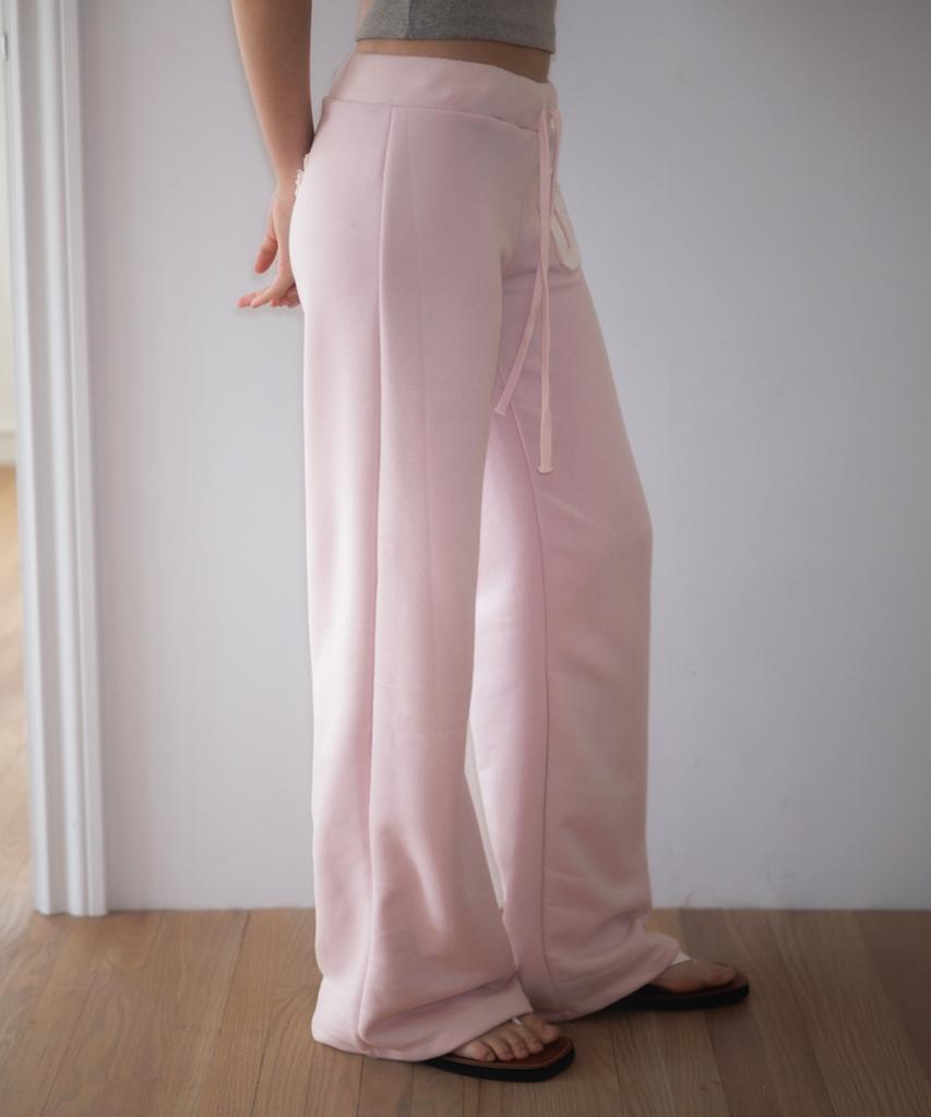 ROSEFRANTZ Patchwork Bootcut Sweatpants [Pink]
