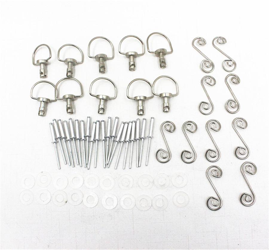 10 Sets Universal 1/4 Turn Quick Release Fasteners Turn Race Fairing Quick Release Romoval Fasteners Silver