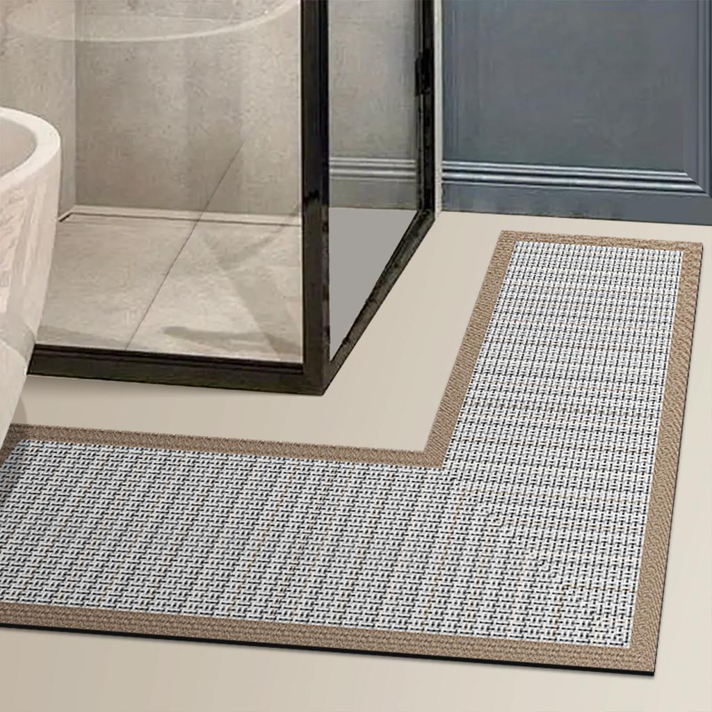 Xiaomi L-förmige Duschkabinen-Fußmatte saugfähig fleckenabweisende Toilettenmatte Haushalt unregelmäßig geformte Küchenmatte Fußmatte