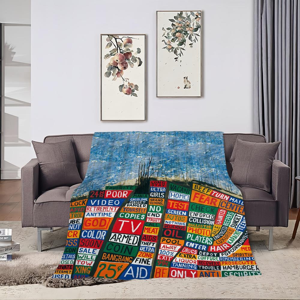 Blanket For Soft Throw Blanket for Picnic Bed R-Radiohead Sofa Home Bedroom Band Cozy Warm Comfortable