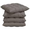 Seat Cushion Set 4 Pcs Taupe 40 X 40 X 6 Cm Fabric
