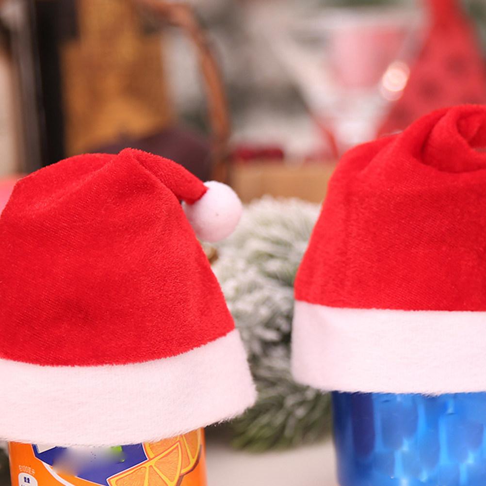 10Pcs Christmas Mini Hats Cute Decorations for Holiday Party Home Restaurant Decoration Supplies Chic Gift Accessories