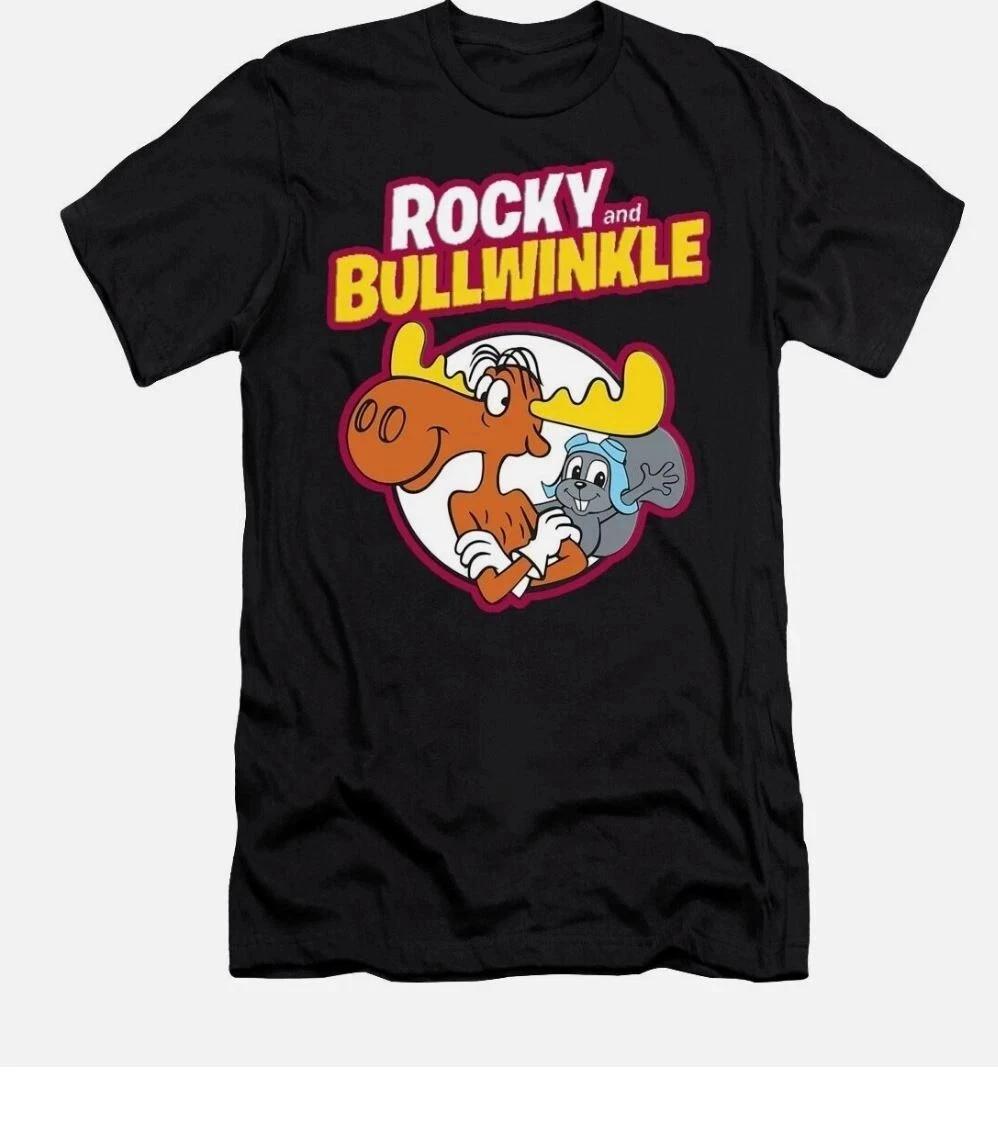 Rocky And Bullwinkle Greeting Cotton Graphic T-Shirt BESTSELLER XL