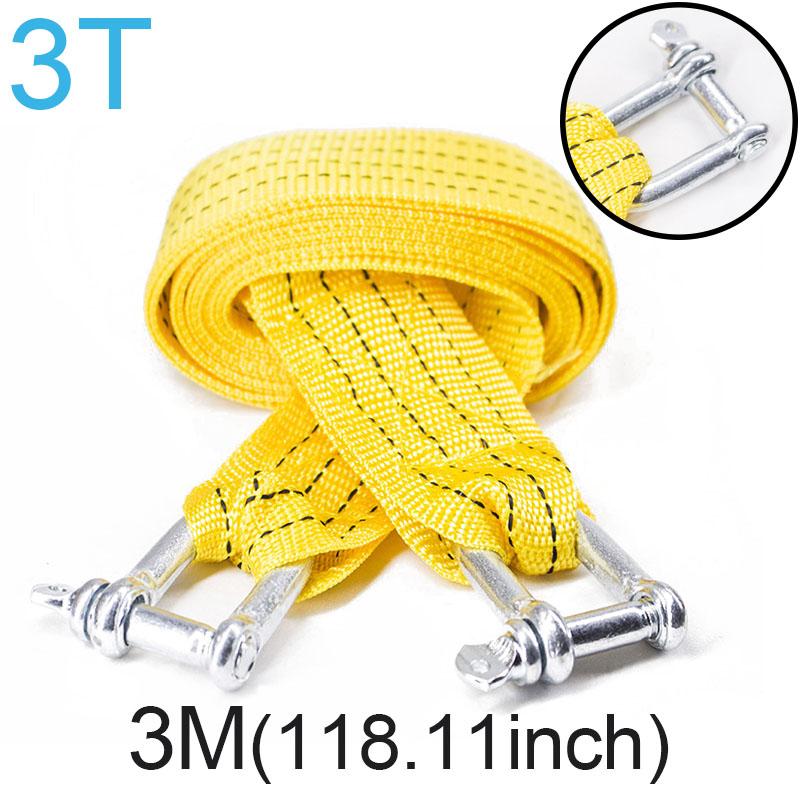 3T/5T Car Tow Cable Heavy Duty Trailer Rope Towing Pull Rope Strap Hooks Van Used Emergency Road Rescue