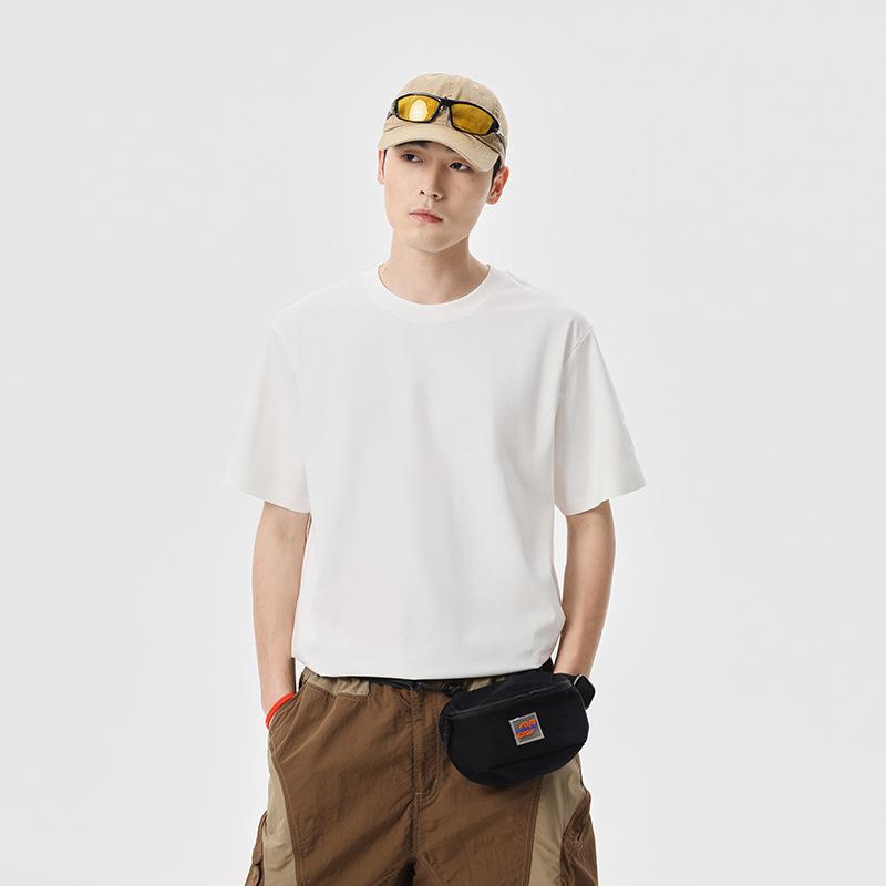 Minimalist Fashionable Solid-Color Crew-Neck T-Shirt American Casual Style Versatile Top for Commuting