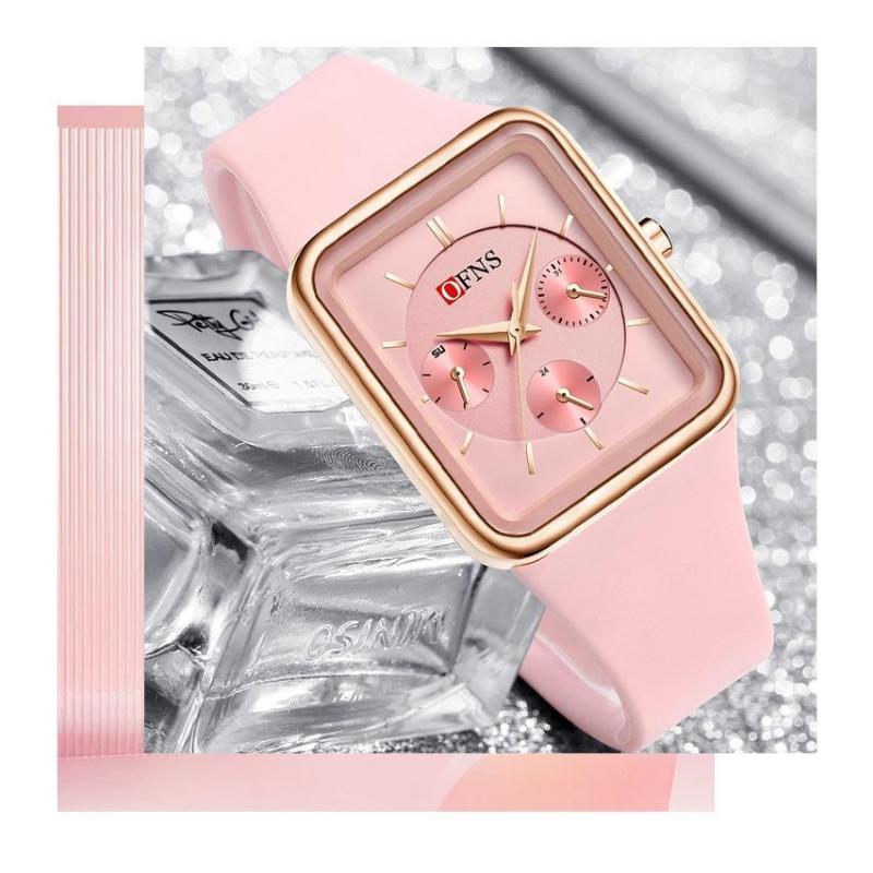 Fashion Women Men Watches Silicone Strap Creative Quartz Watch Square Watch Multi-function Clocks Wristwatch Gift