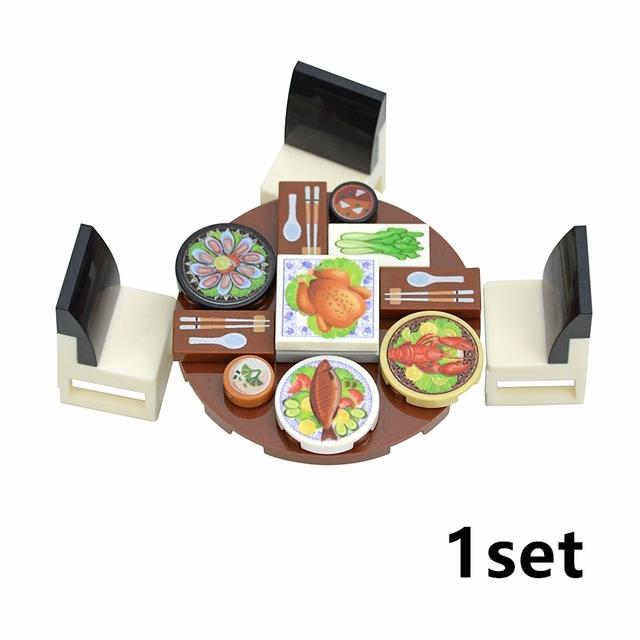 City Friend Furniture MOC Parts Tree Desk billiard Ball Sofa Wardrobe Bathroom Parts Building Block DIY House Scenes Accessories