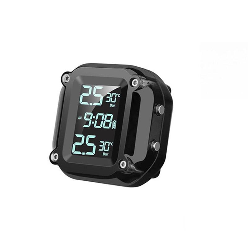 Motorcycle TPMS Digital Tyre Pressure Monitoring System With LCD Display And Sensors Digital Tyre Pressure Gauge Tester Plastic