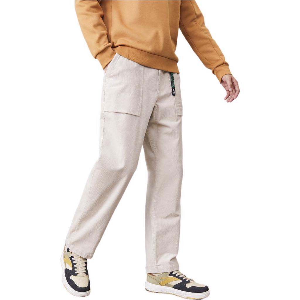 Anta Solid Color Logo Embroidery Elastic Waist Straight-Leg Casual Pants Unisex bottoms Gray 172248527-1