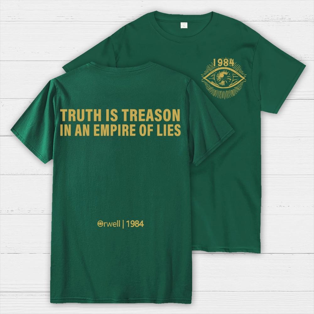 Orwell 1984 Impression Avant et Arrière Coton Été Décontracté Cool Lâche T-shirt