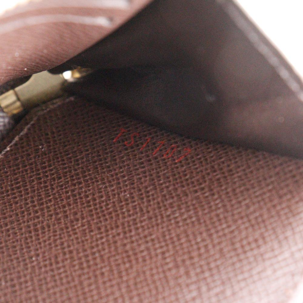 LOUIS VUITTON Zip Around Purse Coin Purse N63070 Brown Damier canvas unisex Used