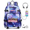Cartoon Game USB Backpack Large Capacity Hiking Bag College Student Outdoor Travel Casual Daypack