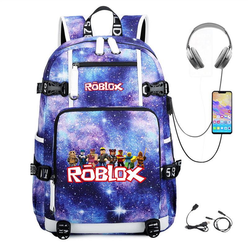 Cartoon Game USB Backpack Large Capacity Hiking Bag College Student Outdoor Travel Casual Daypack