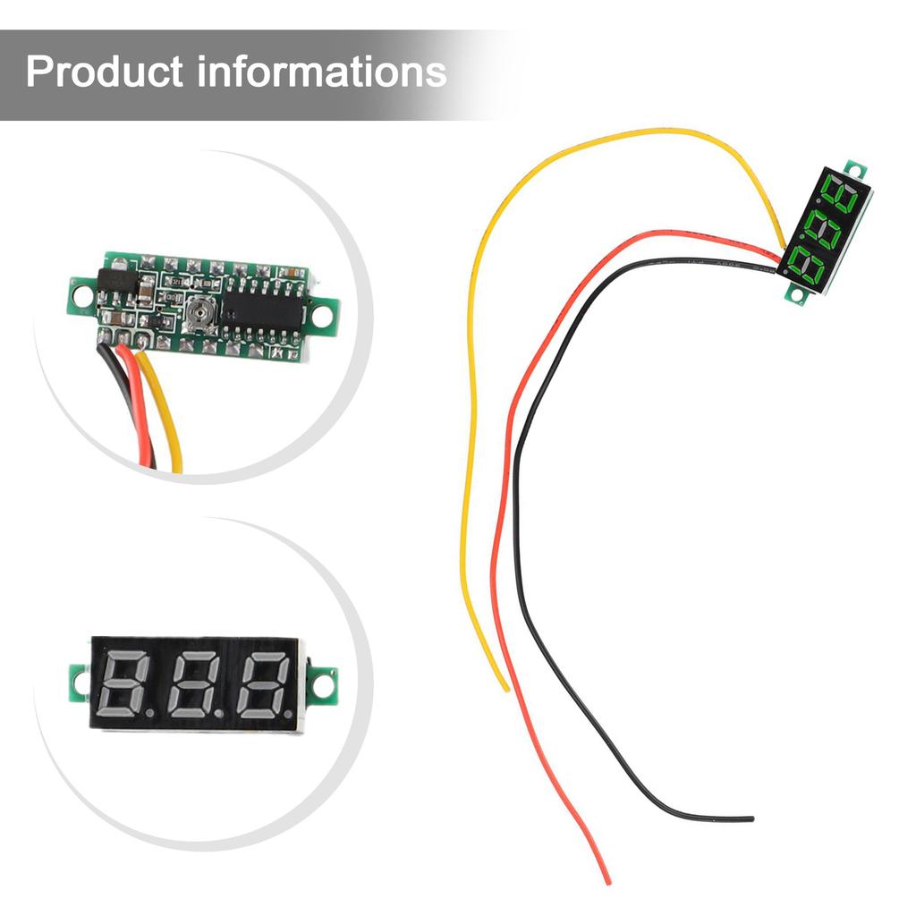 1pc Voltage Table Digital Display LED Minimun Measurement Reverse Connection Reverse Protection DC Voltmeter Head