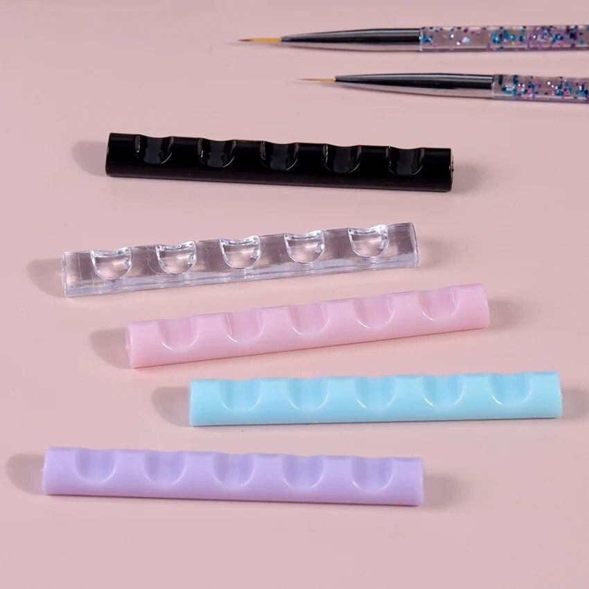 Porta Spazzole per Unghie Acriliche a 5 Scomparti Scaffale Supporto per Pennelli da Pittura Supporto Colorato Espositore per Pennelli Gel UV