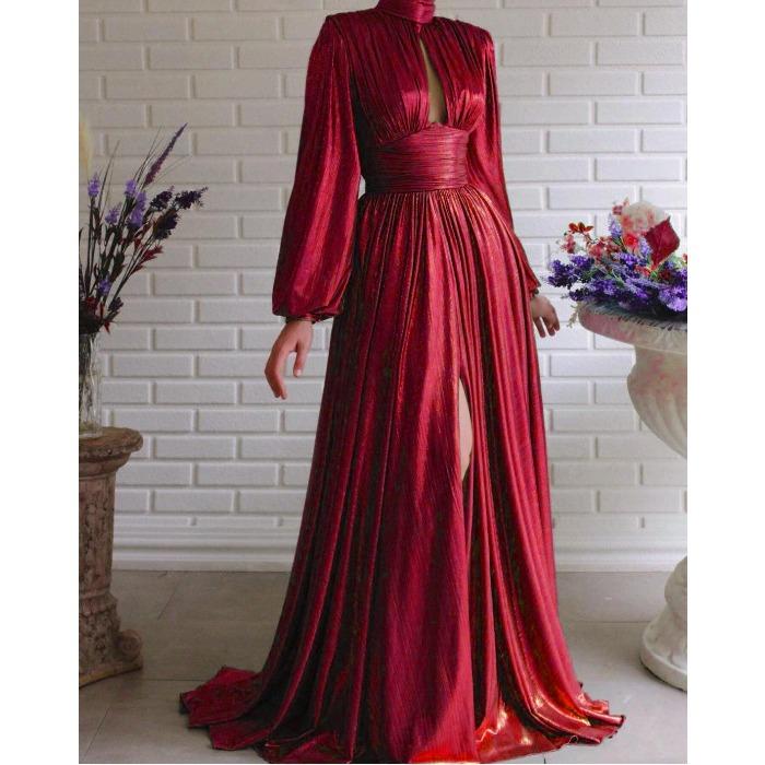 New spring and summer popular color waist hanging neck pendulum sexy avocado green dress long dress