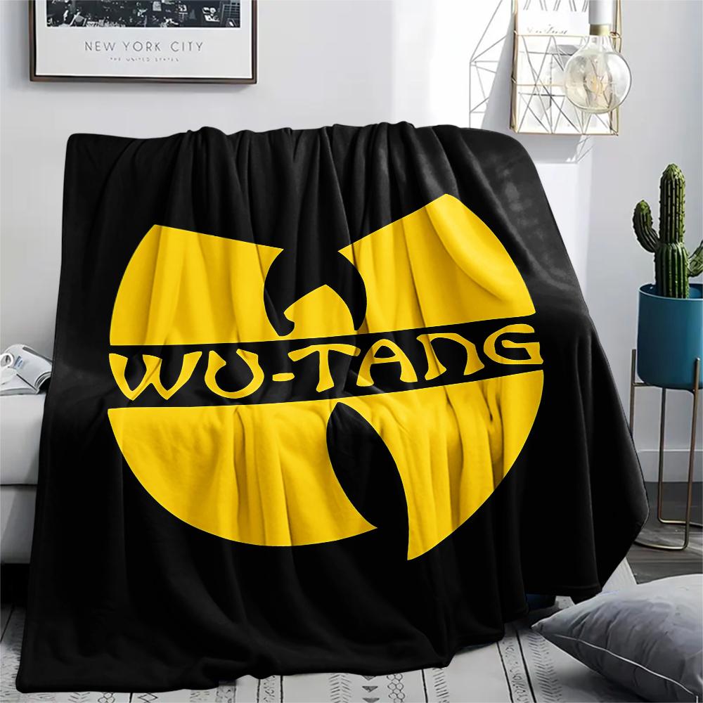 1PC Wu-Tang Clan Print Flannel Blanket, High quality All Seasons, Home Decor, Warmth and Comfort, Perfect for Christmas Gifts