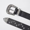 Rivet Western Studded Belt Solid Color Star Waistband Harajuku Y2K Punk Belt  Nightclub Party