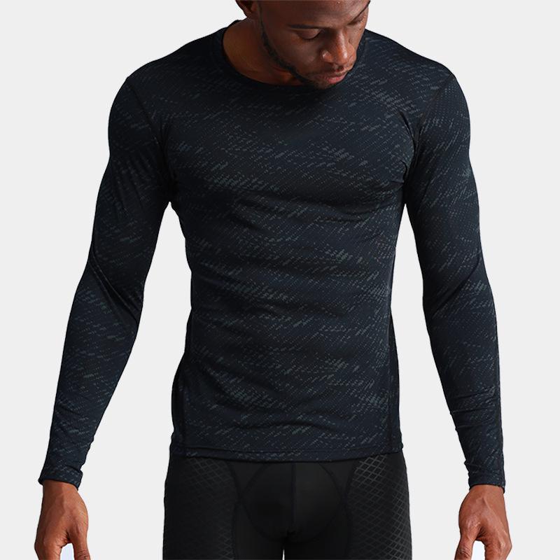 Men's Cross-Border Athletic Wear: Long-Sleeve Tight-Fit Basketball & Running Suit for Autumn/Winter.
