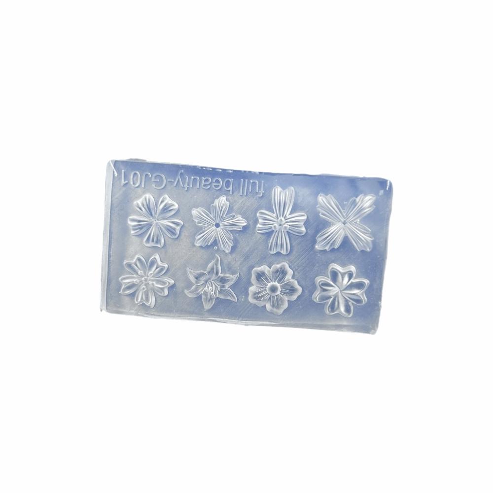 Rosa Blumige Form Silikon Nagelform Transparente 3D Nagelform Neue Blumen Nagelform Nagel carving