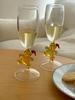 Christmas New Cute Gingerbread Man Wine Glass Ins Gift High footed Champagne Glass Festive Atmosphere
