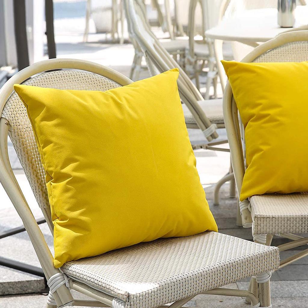 Solid Color Outdoor Waterproof Cushion Cover Candy-colored Simple Rainproof Stain-resistant Throw Pillow Covers for Patio Sofa