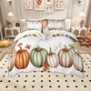 Homewish Watercolor Pumpkin Duvet Cover Set, Hello Fall Bedding Set, Thanksgiving Day Comforter Cover Set