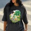 Vintage Washed Black Cityscape Graphic Print T-Shirt Men Women Casablanca Bangkok Loose Casual O-Neck Streetwear Hip Hop Fashion Summer New Tee
