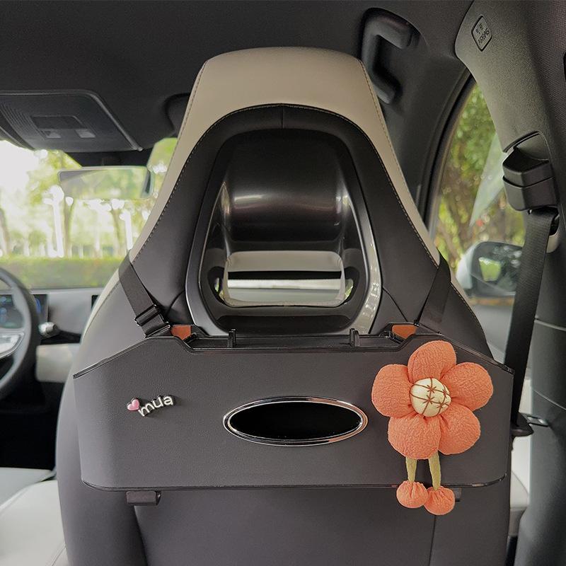 Aufbewahrungsbox für die Rücksitzlehne mit Taschentuchhalter & Getränkehalter - Multifunktionaler Organizer