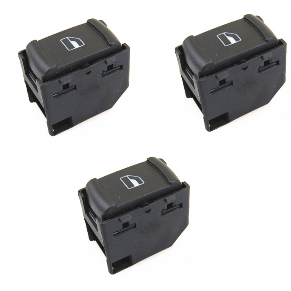FHAWKEYEQ Qty 3 Car Window Glass Switch Button For VW Passat B5 3B Jetta MK4 Golf MK4 Bora 3B0 959 855 B 3B0 959 855B