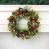 Artificial Wreath LED Light up Christmas Wreath with Pinecone for Front Door Window Yard Garden Christmas Decorations