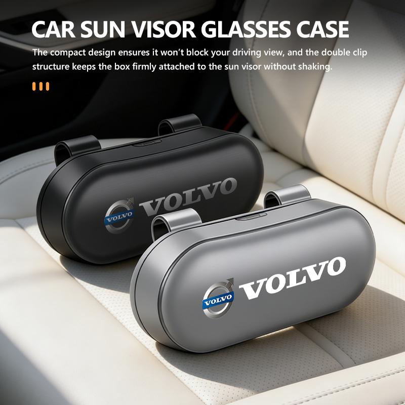 Car Glasses Box Sun Visor Glasses Holder Eyeglasses Storage Case For Volvo Xc60 Xc90 V40 V60 S60 V50 V90 S80 C40 XC40 V70 XC70