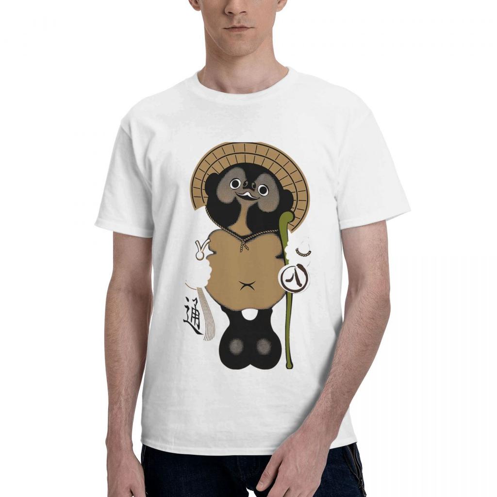 Unique Tanuki Print 100 Cotton Casual Breathable Confortable Top Funny Mens TShirt Men TShirt