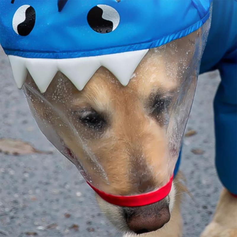 Impermeabile per Border Collie a Forma di Squalo Poncho Pioggia per Cani Grandi Husky Abbigliamento Impermeabile a Quattro Zampe per Esterno