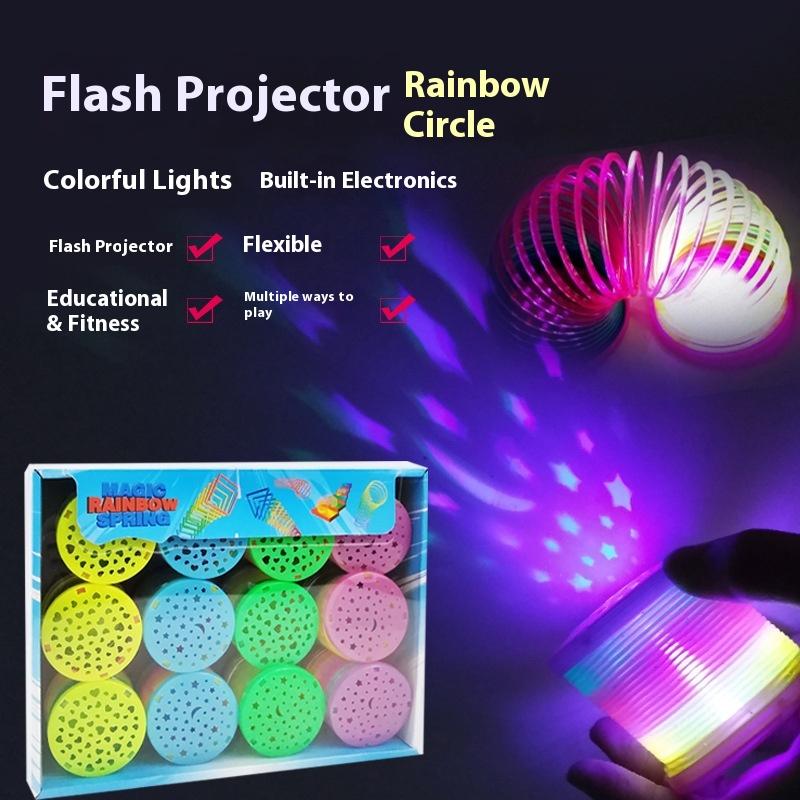 Magischer Sternenhimmel Projektion Regenbogenkreis, Blitz Stapelkreis, Leuchtender Regenbogenkreis, Kinderstand Heißes Spielzeug Großhandel