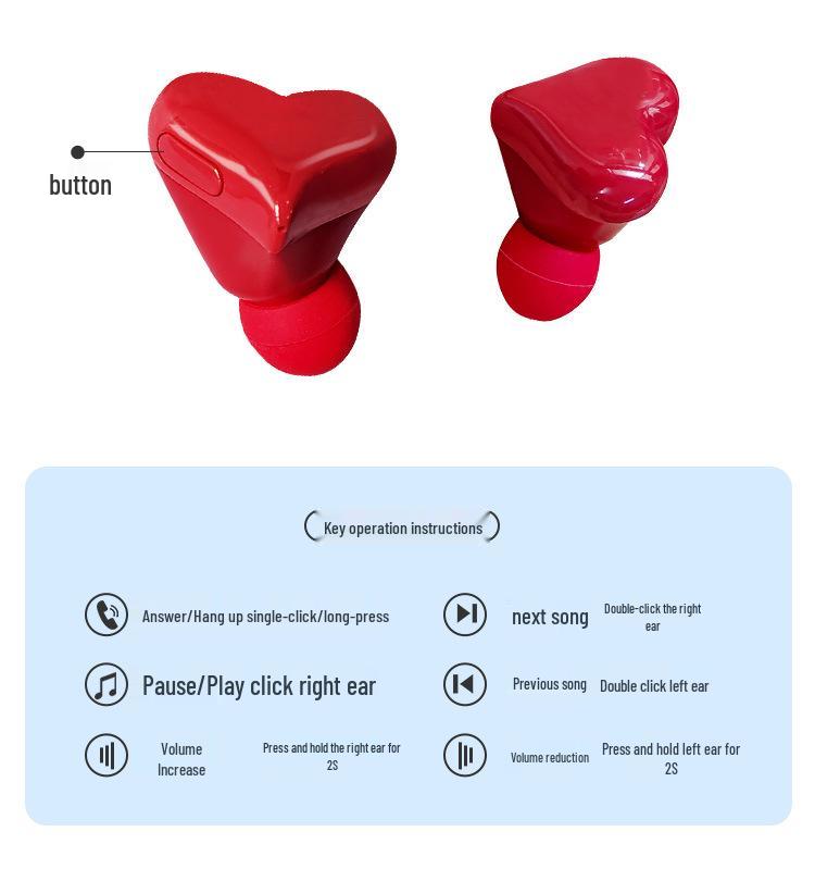 Heartbuds520: Бездротові навушники у формі серця - Креативний подарунок на День святого Валентина для неї