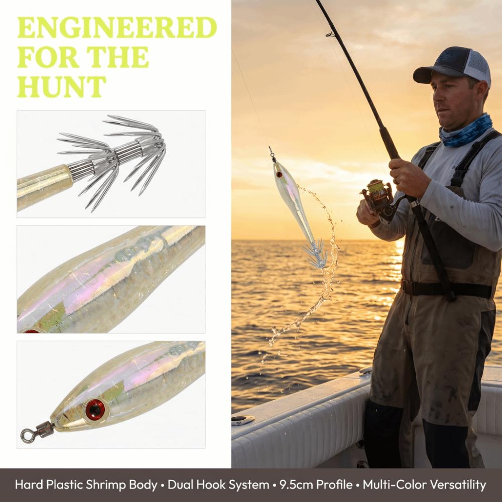 5PCS 9.5cm Squid Jig Lures Glow In Dark Squid Jig Hooks Squid Fishing Lures Saltwater Fishing