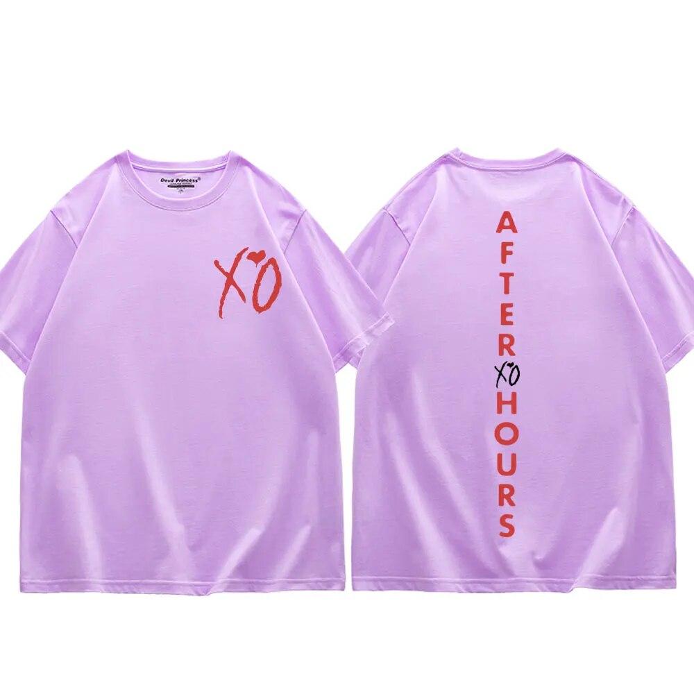 Sänger The Weeknd Album After Hours Print T-Shirt Sommer Trend Hip Hop Kurzarm T-Shirt Unisex Street Fashion Lose T-Shirts