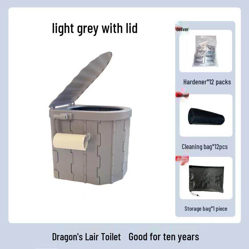 Portable Folding Car Toilet: Odor-Proof, Washable, Ideal for Outdoor Camping and Emergency Use