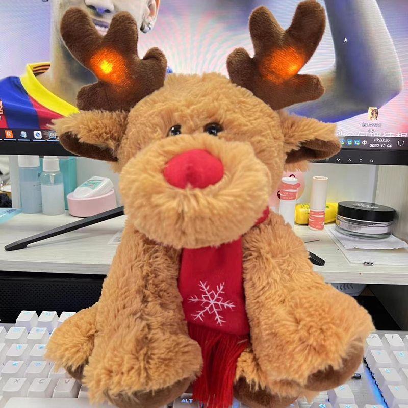 Cute Christmas Reindeer Plush Toy Cartoon Elk Doll Soft Stuffed Animal Gift For Kids Christmas Decoration Christmas Doll