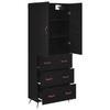 Highboard in Black Oak Look 69.5 x 34 x 180 cm Particleboard