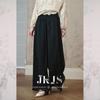 JK&JS Smoky Ink Beauty High-Waist Chiffon Wide-Leg Pants